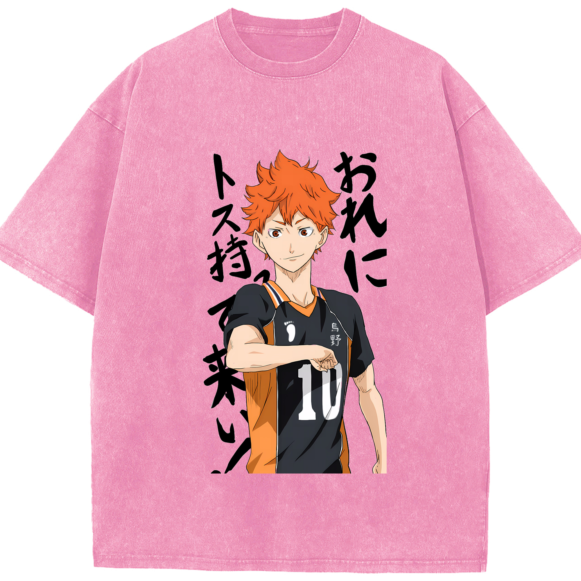 （画像用） ハイキュー!! Haikyu!! 綿100% ヴィンテージ風 半袖Tシャツ（フロントプリント）